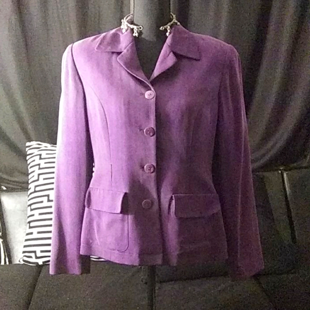 Purple silk blazer